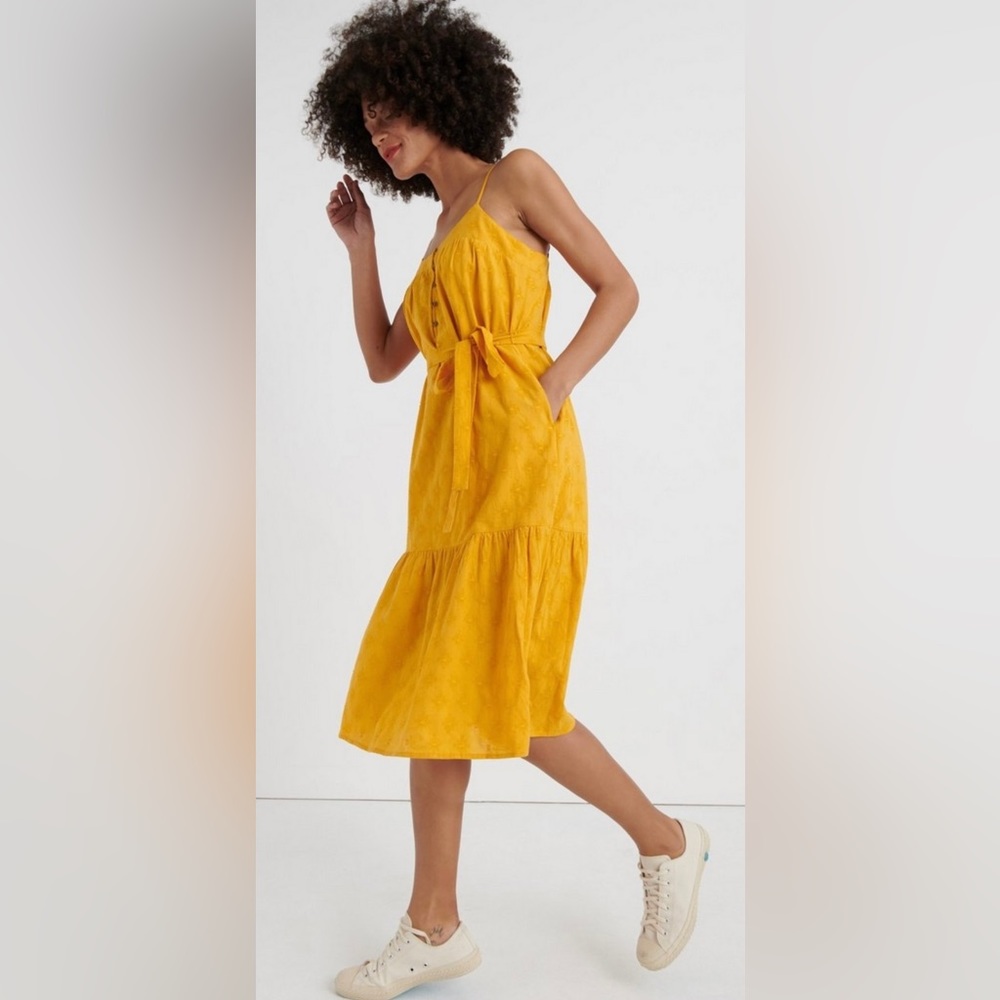 Lucky Brand Yellow Midi Dress